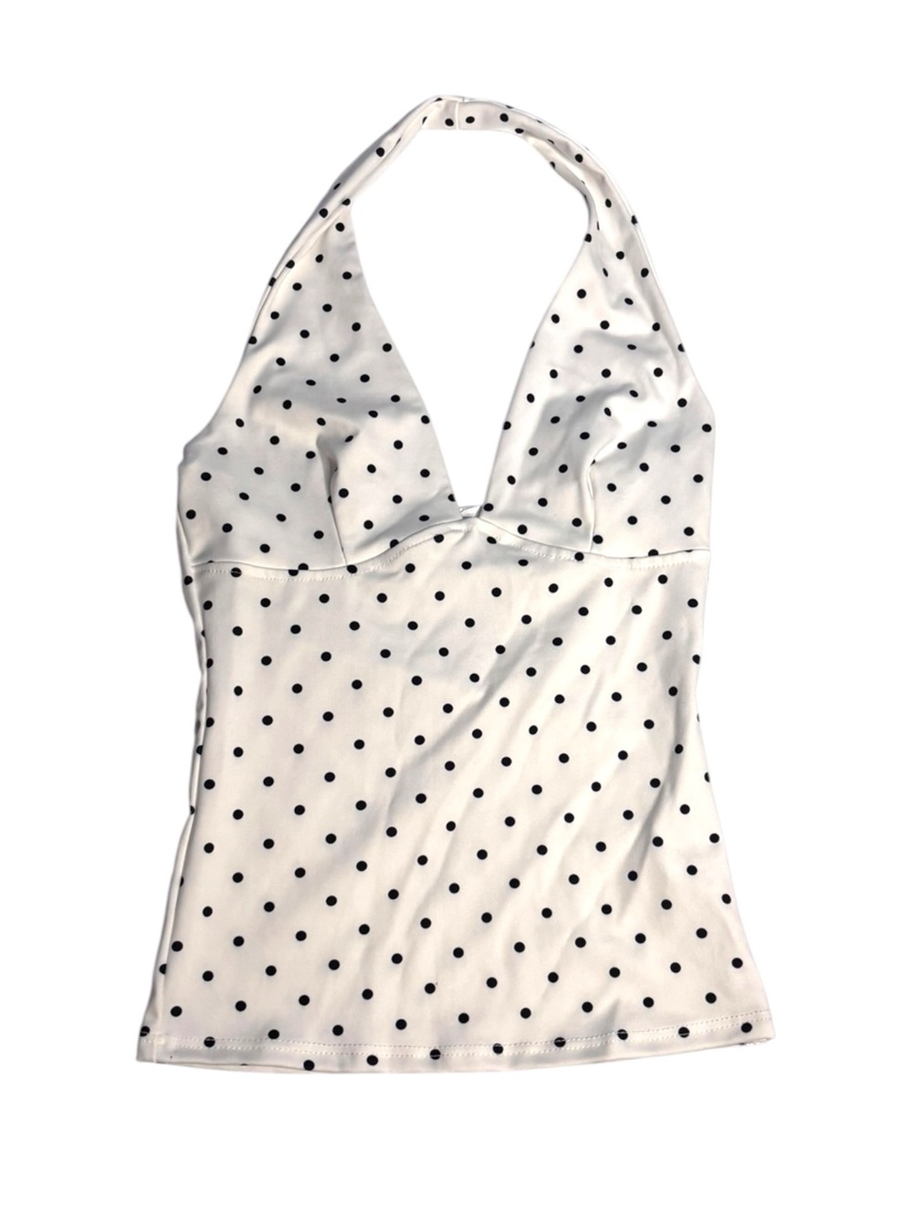 Gaze Women’s Black & White Polka Dot Halter Top